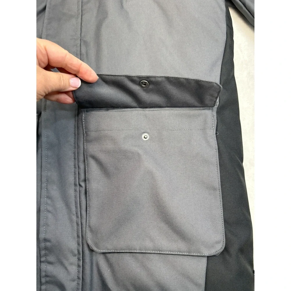 Nautica Competition Coat Mens XL 18-20 Grey Black Quilted Hooded Heavy Parka